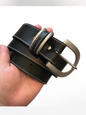 Women's Black Belt with Silver Buckle